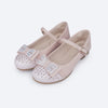 Sapato Infantil Feminino Pampili Angel Laço Duplo Glitter Strass Rosa Novo