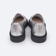 Sapato Infantil Pampili Tifany Mocassim Glitter e Tachas Prata