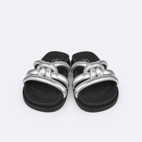 Sandália Slide Feminina TWN Zaya Comfy Prata