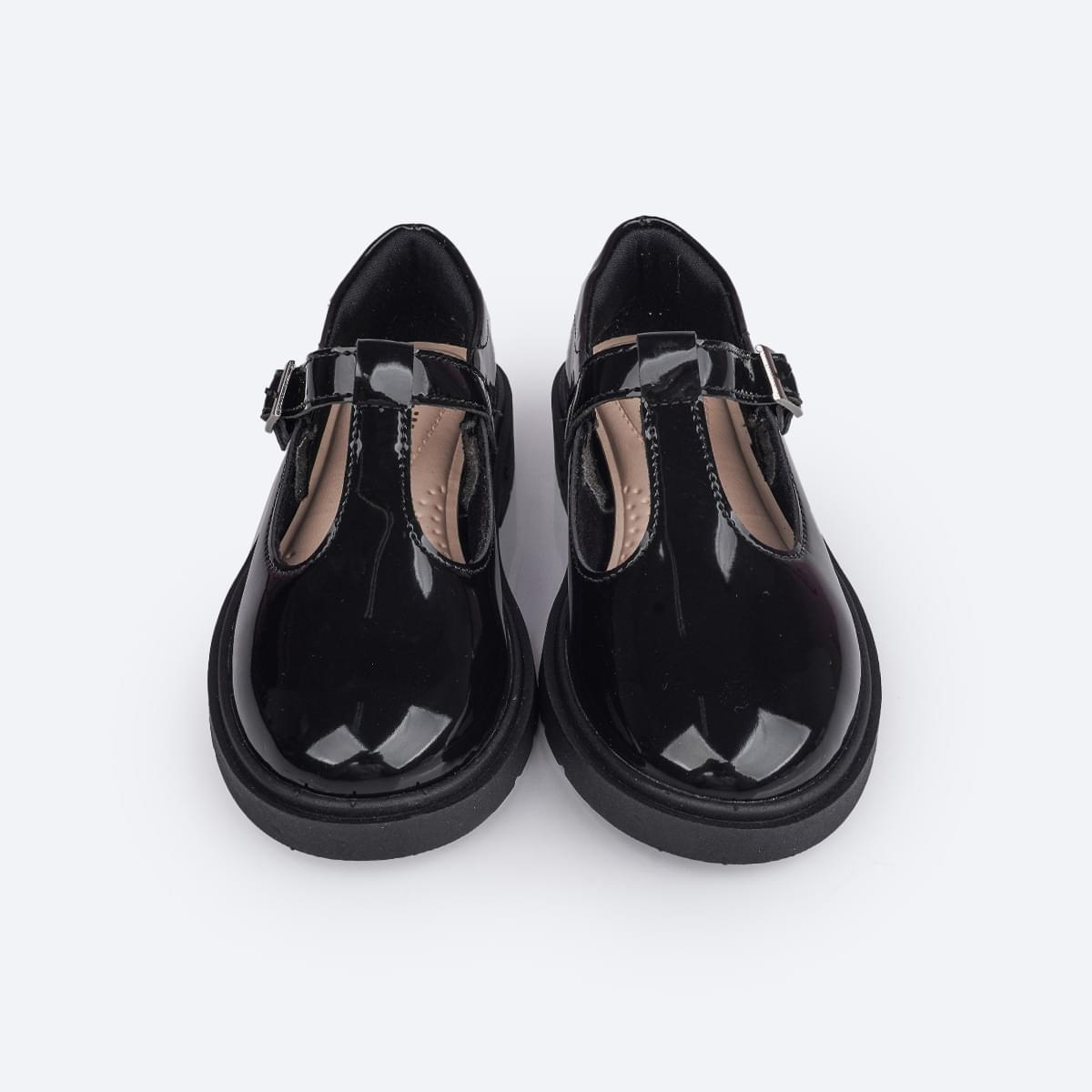 Sapato Infantil Pampili Tifany Verniz Preto - sapato boneca infantil