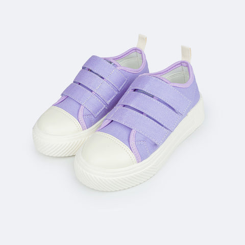 Tênis Infantil Feminino Pampili Max Velcro Triplo Lilas