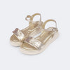 Sandália Infantil Feminina Sand Flower Borboletas Dourada
