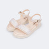 Sandália Infantil Feminina Sand Flower Brilho Nude