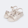 Sandália Infantil Feminina Sand Flower Off White