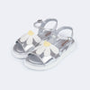 Sandália Infantil Pampili Sand Flower Margarida Prata