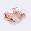 Sandália Infantil Feminina Sand Flower Laço com Tachas Rosa