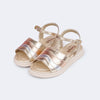 Sandália Infantil Feminina Sand Flower Mix de Metalizados Douradas