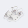 Sandália Infantil Feminina Pampili Flower Flor e Strass Branca