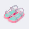 Sandália Papete Infantil Feminina Sun Glee Glitter Transparente