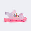 Sandália Papete Infantil Feminina Sun Glee Unicórnio Glitter Prata