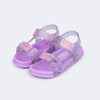 Sandália Papete Infantil Pampili Sun Glee com Glitter Lilás