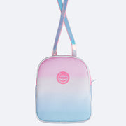 Bolsa Mochilinha Infantil Pampili Glitter Degradê Rosa e Colorido - mochila rosa e tiffany