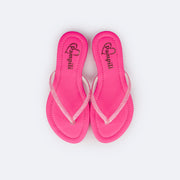 Sandália Chinelo Infantil Pampili Iris Strass Pink Fluor