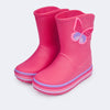 Bota Galocha Infantil Pampili Glee Borboleta Pink