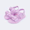 Sandália Infantil Feminina Flower Laços Lilás