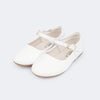 Sapatilha de Couro Infantil Feminina Ceci Fivela Branca