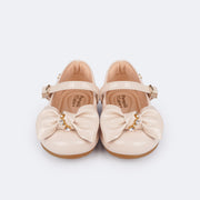 Sapato Infantil Pampili Mini Angel Strass Nude Verniz - sapatilha para bebê