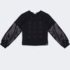 Blusa Moletom Infantil Feminino Paetê Preta