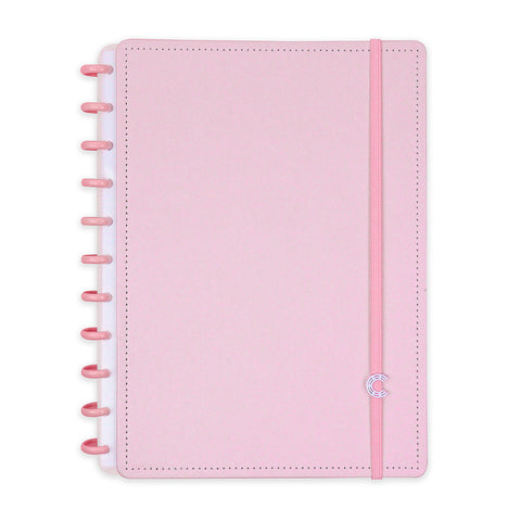 Caderno Inteligente Fairytale Grande Rosa - frente do caderno com elástico