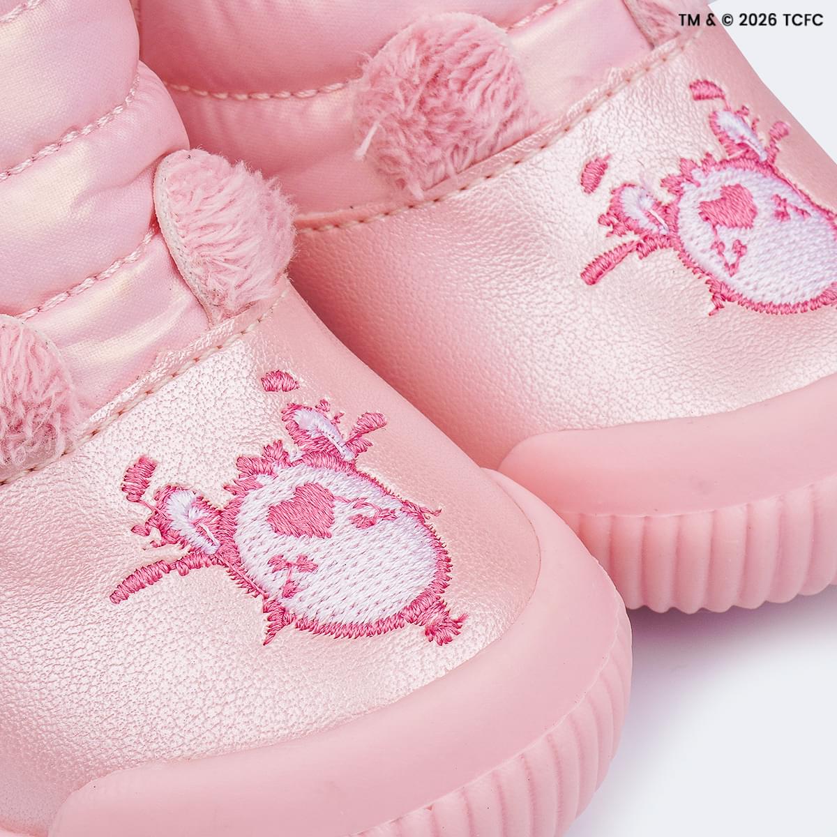 Bota de Bebê Pampili Yuyu Ursinhos Carinhosos Pelúcia Rosa