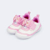 Tênis Infantil Pampili Yuyu com Laço Branco e Rosa