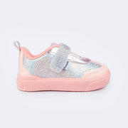 Tênis Infantil Feminino Pampili Yumi Rosa Prata
