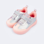 Tênis Infantil Feminino Pampili Yumi Rosa Prata