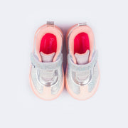 Tênis Infantil Feminino Pampili Yumi Rosa Prata