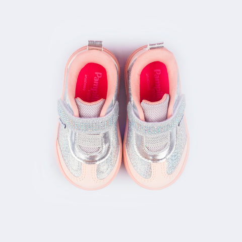 Tênis Infantil Feminino Pampili Yumi Rosa Prata