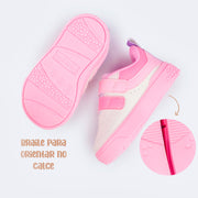 Tênis Infantil Feminino Pampili Yumi Branco Rosa