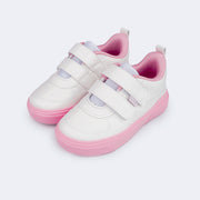 Tênis Infantil Feminino Pampili Yumi Branco Rosa
