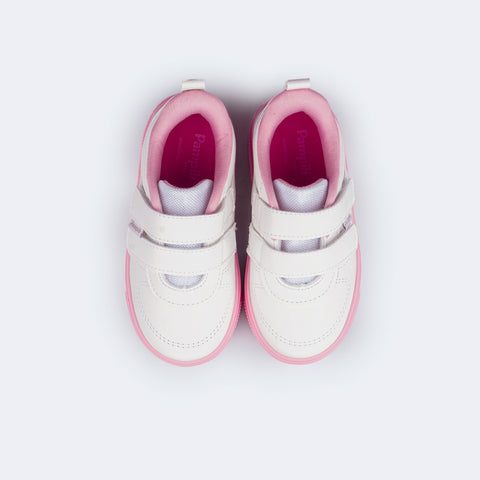 Tênis Infantil Feminino Pampili Yumi Branco Rosa