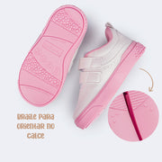 Tênis Infantil Feminino Pampili Yumi Branco Rosa