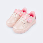 Tênis Infantil Feminino Pampili Yumi Borboleta Nude