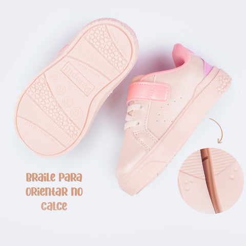 Tênis Infantil Feminino Pampili Yumi Borboleta Nude