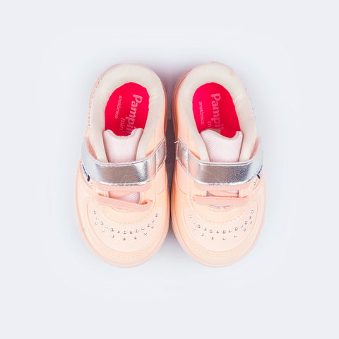 Tênis Infantil Feminino Pampili Yumi com Tachas Nude