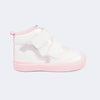Tênis Cano Médio Infantil Feminino Pampili Yumi Branco Rosa