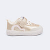 Tênis Infantil Feminino Yumi Recortes Dourado