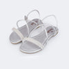 Sandália Infantil Pampili Iris 2 em 1 Tiras Finas com Strass Prata