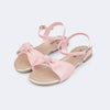 Sandália Infantil Pampili Iris com Laço Rosa Glace