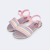 Sandália Rateira Infantil Pampili Tiras Candy Colors