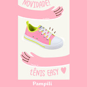 Tênis Infantil Feminino Pampili Easy Rosa e Neon