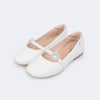 Sapatilha Infantil Feminina Ballet Broche Cravejado Branca