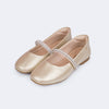 Sapatilha Infantil Pampili Ballet com Strass Dourada