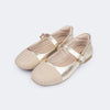 Sapatilha Infantil Pampili Ballet Bicolor Metalizada Dourada