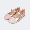 Sapatilha Infantil Pampili Ballet Bicolor Metalizada Rosê