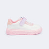 Tênis Infantil Feminino XP24 Recortes com Textura Branco Colorido