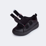 Tênis Infantil Feminino Pampili Up Patch Carinha Preto e Pink Clássico