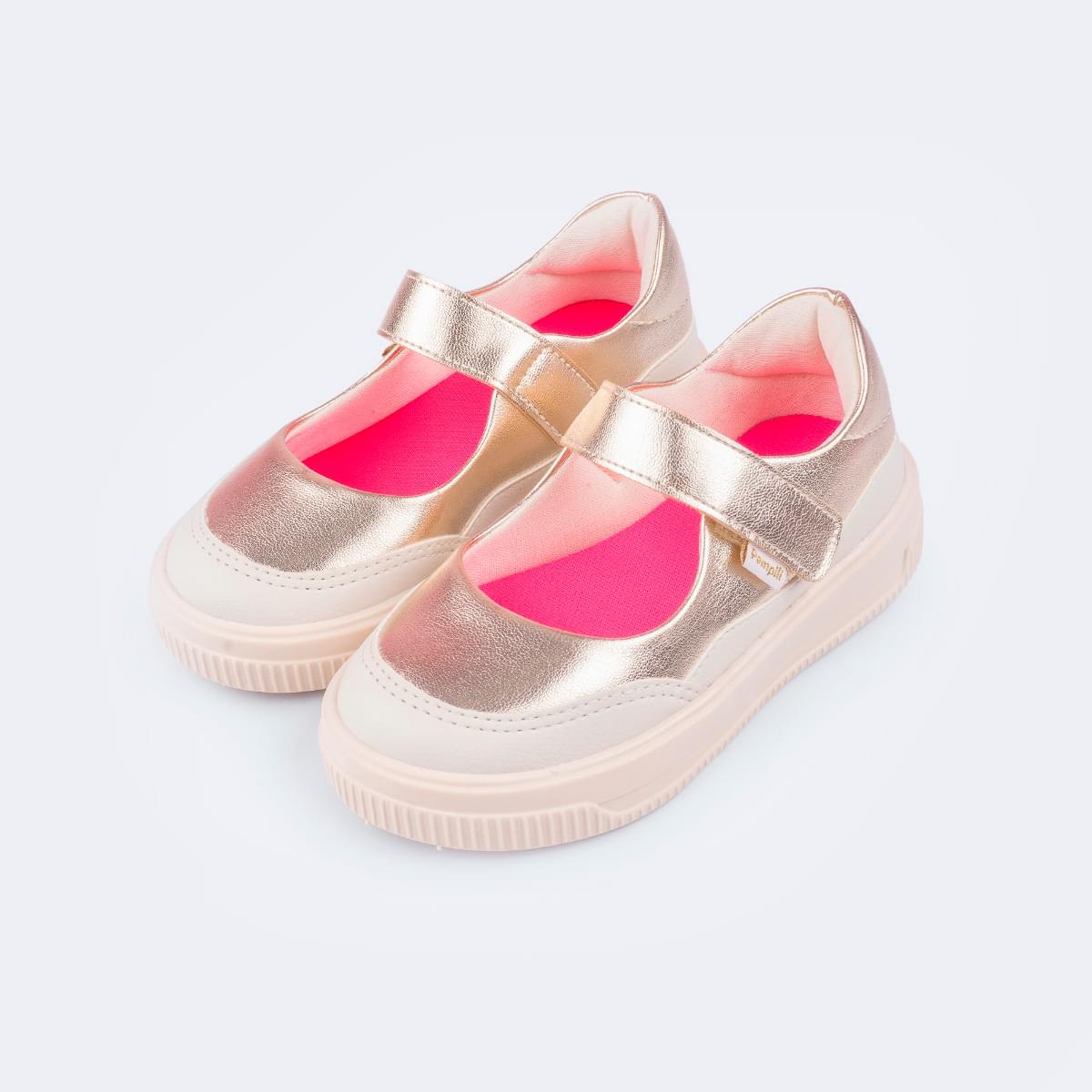 Tênis Infantil Pampili Up Mary Jane Dourado