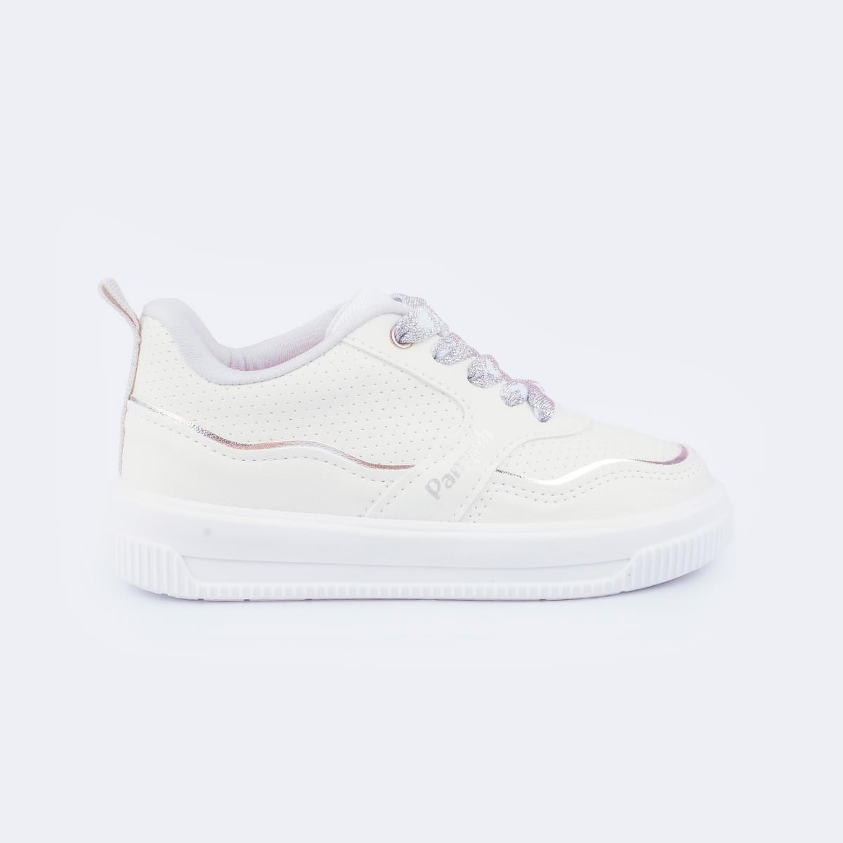 Tênis Infantil Feminino Up Customize Branco Prata